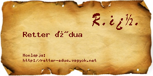 Retter Édua névjegykártya